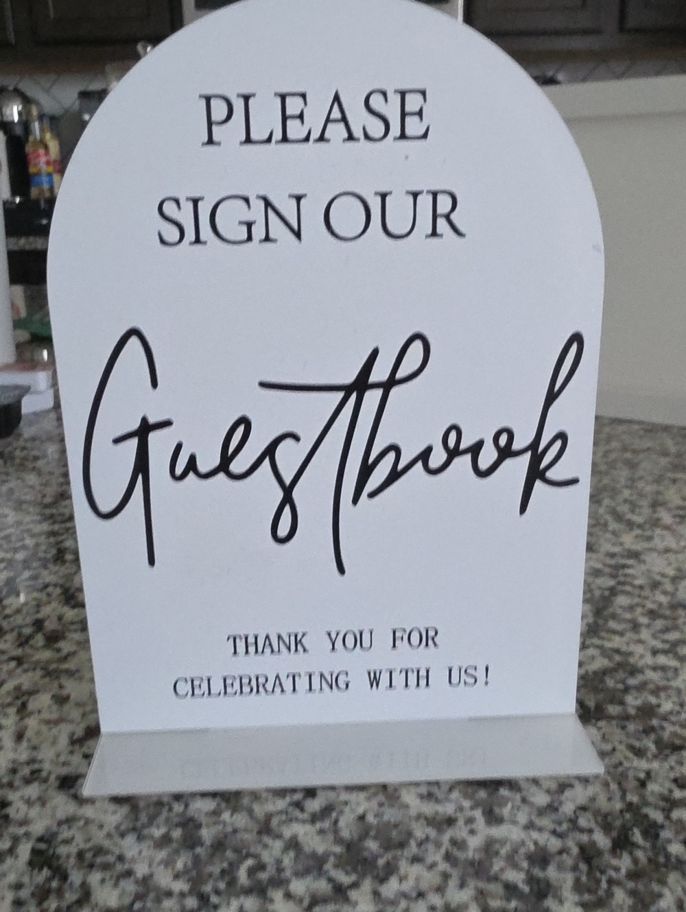 White and Black "Please Sign Our Guestbook" Wedding Sign